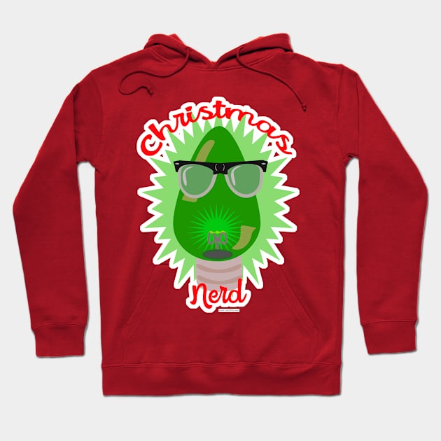 Christmas Nerd Holiday Lightbulb Slogan Hoodie by Tshirtfort